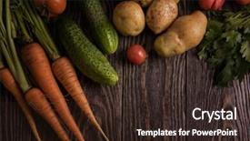  Presentation with grown - Amazing presentation design having close up of various freshly grown raw vegetables backdrop and a wine colored foreground