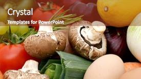  Presentation with fruit vegetable cartoon - Amazing PPT theme having close up of various fruit backdrop and a  colored foreground