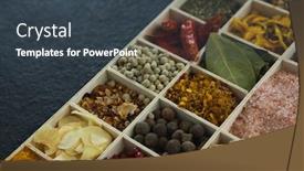  Presentation with spices - PPT theme enhanced with close-up-of-various-spices background and a tawny brown colored foreground