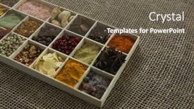  Presentation with spices - Beautiful presentation theme featuring close-up-of-various-spices backdrop and a tawny brown colored foreground