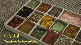  Presentation with spices - Audience pleasing slides consisting of close-up-of-various-spices backdrop and a tawny brown colored foreground