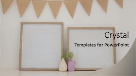  Presentation with picture frame - Amazing theme having close-up of vase bunting backdrop and a light gray colored foreground