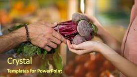  Presentation with vendor - Audience pleasing presentation design consisting of close-up of vendor giving backdrop and a  colored foreground