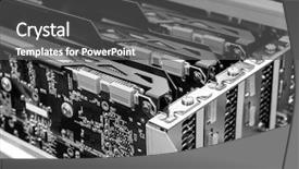 Presentation with electronics - Presentation theme featuring close-up of video cards background and a dark gray colored foreground