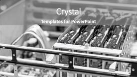  Presentation with manufacturing industry - Colorful PPT theme enhanced with close-up of video cards backdrop and a  colored foreground