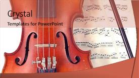  Presentation with vintage music - PPT theme enhanced with close-up of violin background and a coral colored foreground