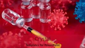  Presentation with medical virus - Presentation with close-up-of-virus-medical background and a crimson colored foreground