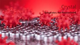  Presentation with medical virus - PPT layouts having close-up-of-virus-medical background and a red colored foreground