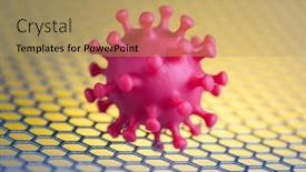  Presentation with medical virus - Presentation theme with close-up-of-virus-medical background and a coral colored foreground