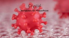  Presentation with medical virus - Presentation theme consisting of close-up-of-virus-medical background and a coral colored foreground