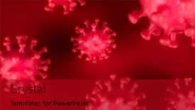  Presentation with medical virus - Presentation theme featuring close-up-of-virus-medical background and a crimson colored foreground