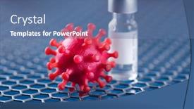  Presentation with medical virus - PPT theme consisting of close-up-of-virus-medical background and a ocean colored foreground