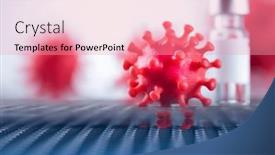  Presentation with medical virus - PPT layouts featuring close-up-of-virus-medical background and a coral colored foreground