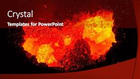  Presentation with volcano eruption - PPT theme having close-up-of-volcano-dramatic background and a crimson colored foreground