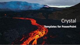  Presentation with volcano - Presentation design enhanced with close-up-of-volcano-dramatic background and a wine colored foreground