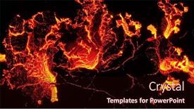  Presentation with volcano eruption - PPT theme having close-up-of-volcano-dramatic background and a wine colored foreground