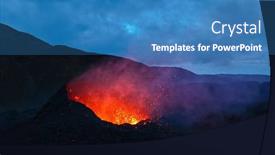  Presentation with volcano eruption - PPT layouts featuring close-up-of-volcano-dramatic background and a teal colored foreground