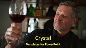  Presentation with restaurant waiter - Slide deck enhanced with close-up-of-waiter-looking background and a wine colored foreground