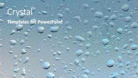  Presentation with water glass - Colorful PPT theme enhanced with transpiration - close up of water drops backdrop and a teal colored foreground