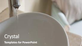  Presentation with water faucet - Slide deck with close-up of water running background and a gray colored foreground