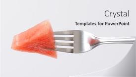  Presentation with silver - Amazing presentation having close-up-of-watermelon-slice backdrop and a white colored foreground