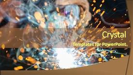  Presentation with workshop - Presentation having close-up of welder working background and a tawny brown colored foreground