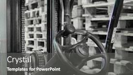  Presentation with forklift - Slide set featuring close up of wheel forklift background and a gray colored foreground