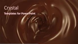  Presentation with chocolate - Theme with close-up-of-whirling-melted background and a  colored foreground
