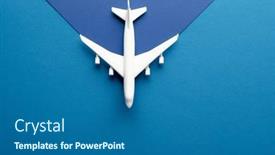  Presentation with space travel - Theme with close-up-of-white-airplane background and a ocean colored foreground