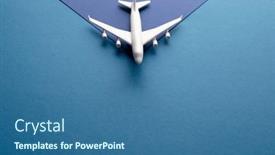  Presentation with space travel - Presentation theme having close-up-of-white-airplane background and a ocean colored foreground