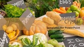  Presentation with grocery store - Slide set consisting of close-up-of-white-bread background and a yellow colored foreground