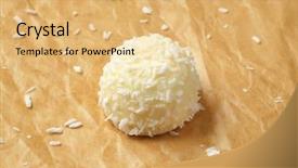  Presentation with watercolor paper texture white art - Beautiful PPT layouts featuring close up of white coconut backdrop and a  colored foreground