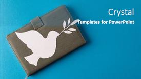  Presentation with white dove - Slide set having close-up-of-white-dove background and a teal colored foreground