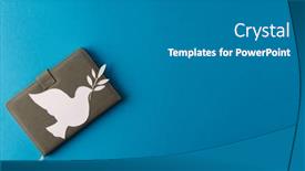  Presentation with white dove - PPT theme featuring close-up-of-white-dove background and a gray colored foreground