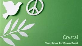  Presentation with white dove - Presentation design with close-up-of-white-dove background and a ocean colored foreground