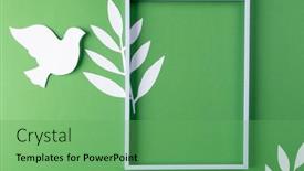  Presentation with white dove - PPT theme having close-up-of-white-dove background and a seafoam green colored foreground