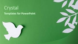  Presentation with white dove - Presentation theme with close-up-of-white-dove background and a ocean colored foreground