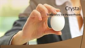  Presentation with fried egg close up view - Beautiful slides featuring close-up of white egg backdrop and a coral colored foreground