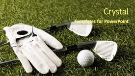  Presentation with sports golf - Presentation design consisting of close-up-of-white-glove background and a tawny brown colored foreground