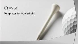  Presentation with sports golf - Presentation design having close-up-of-white-golf background and a light gray colored foreground