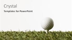  Presentation with sports golf - PPT theme enhanced with close-up-of-white-golf background and a cream colored foreground