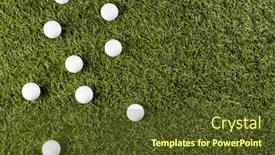  Presentation with sports golf - Presentation theme with close-up-of-white-golf background and a tawny brown colored foreground