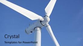  Presentation with turbine - Audience pleasing slides consisting of close up of wind turbine backdrop and a teal colored foreground