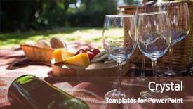  Presentation with spanish food and wine - Slide set consisting of close-up of wine glass background and a tawny brown colored foreground