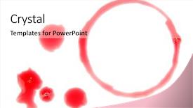  Presentation with path - Slide set with close up of wine stain on white background with clipping path background and a white colored foreground