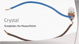  Presentation with light bulb - Theme with close-up-of-wires-connected background and a white colored foreground