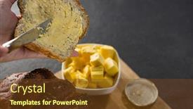  Presentation with butter - Presentation theme with close-up-of-woman-applying background and a tawny brown colored foreground