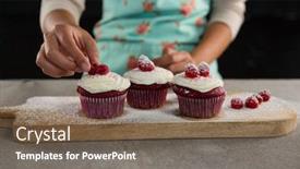  Presentation with cupcakes - Presentation featuring close-up-of-woman-arranging background and a violet colored foreground