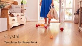  Presentation with earth dropping in water gif - Slide deck consisting of close-up-of-woman-dropping background and a coral colored foreground