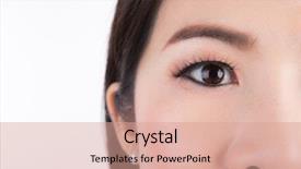  Presentation with bionic eye - Slide set featuring close up of woman eye background and a  colored foreground